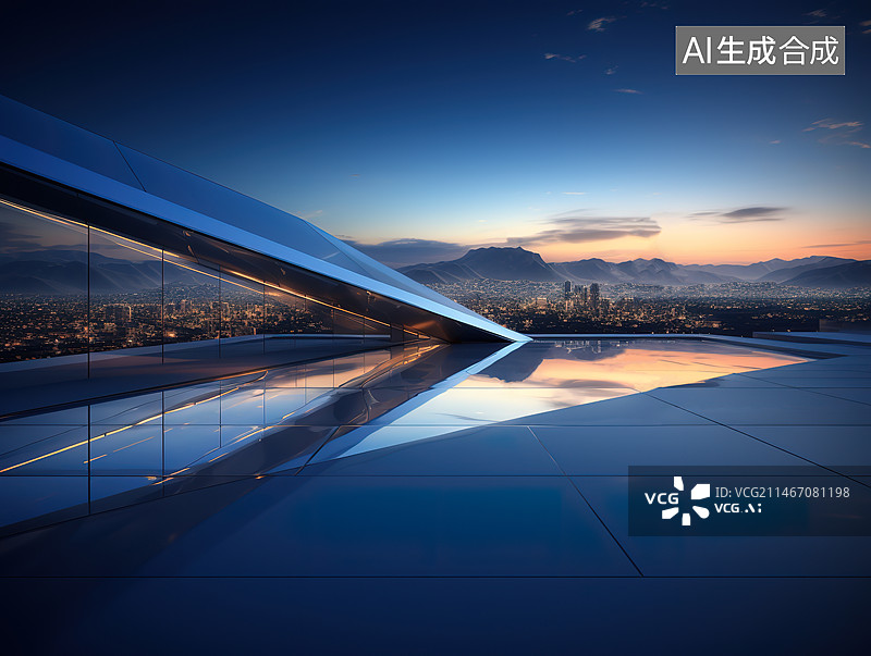【AI数字艺术】现代建筑广场图片素材