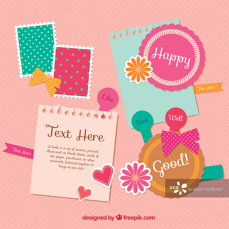 可爱的剪贴簿元素图片素材