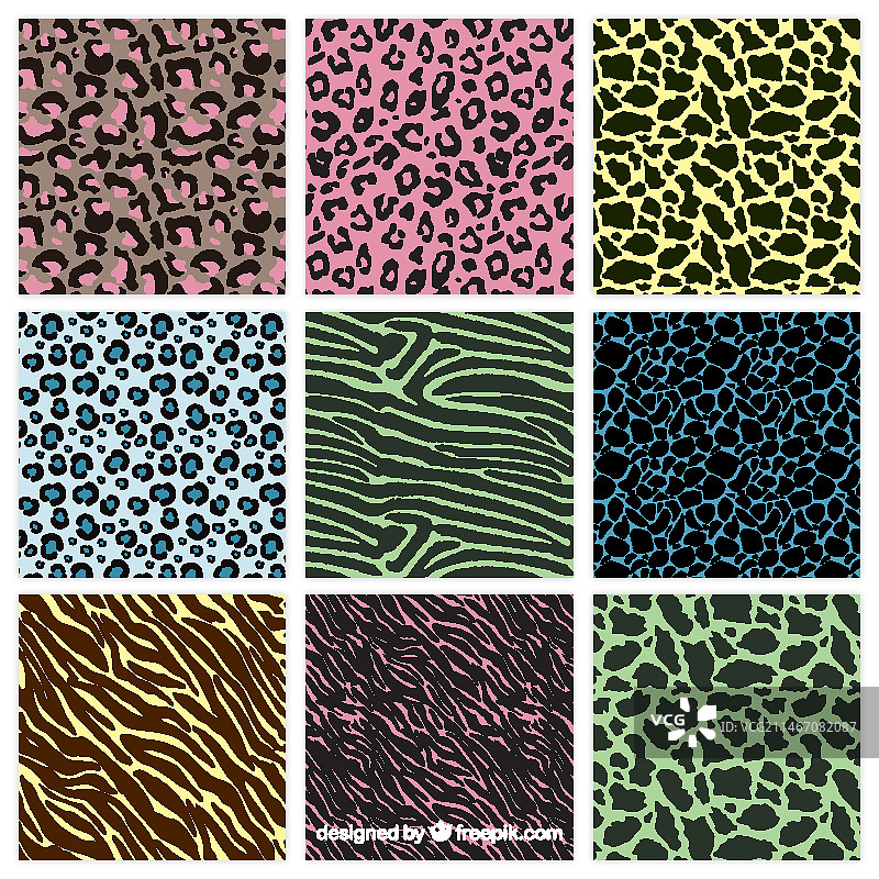 色彩缤纷的动物纹理图案图片素材