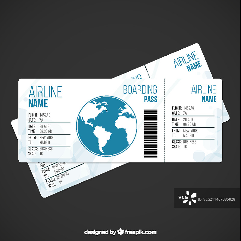 飞机票模板图片素材