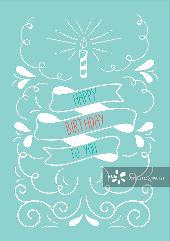 可爱的装饰生日邀请函图片素材