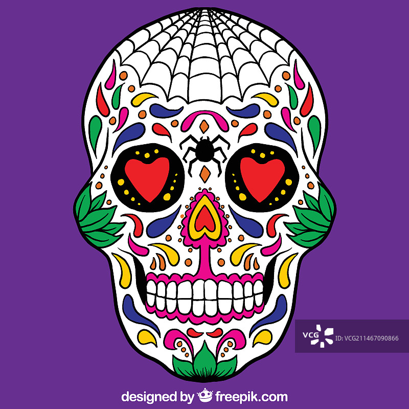 色彩鲜艳的墨西哥骷髅头图片素材
