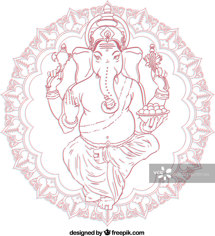 手绘象头神图片素材