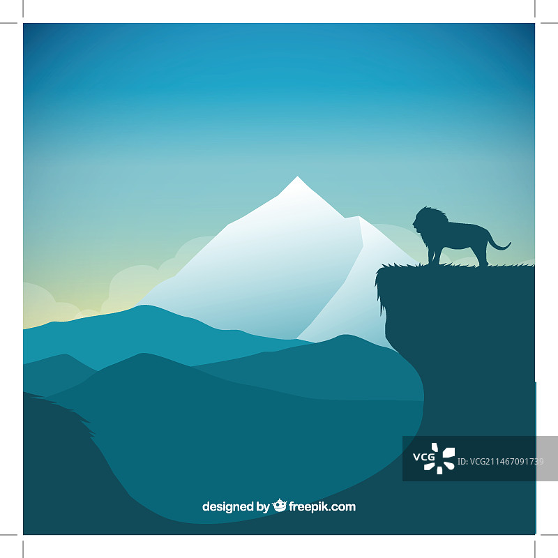 狮子剪影自然景观图片素材