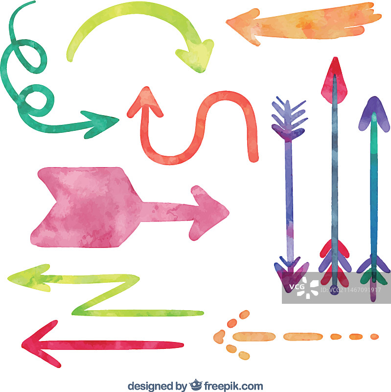 水彩箭头合集图片素材