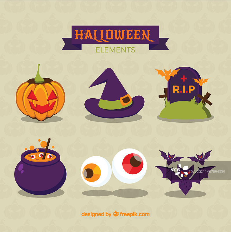 万圣节元素合集图片素材