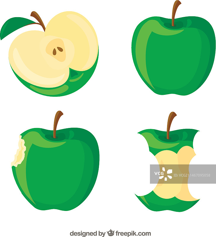 青苹果插画图片素材