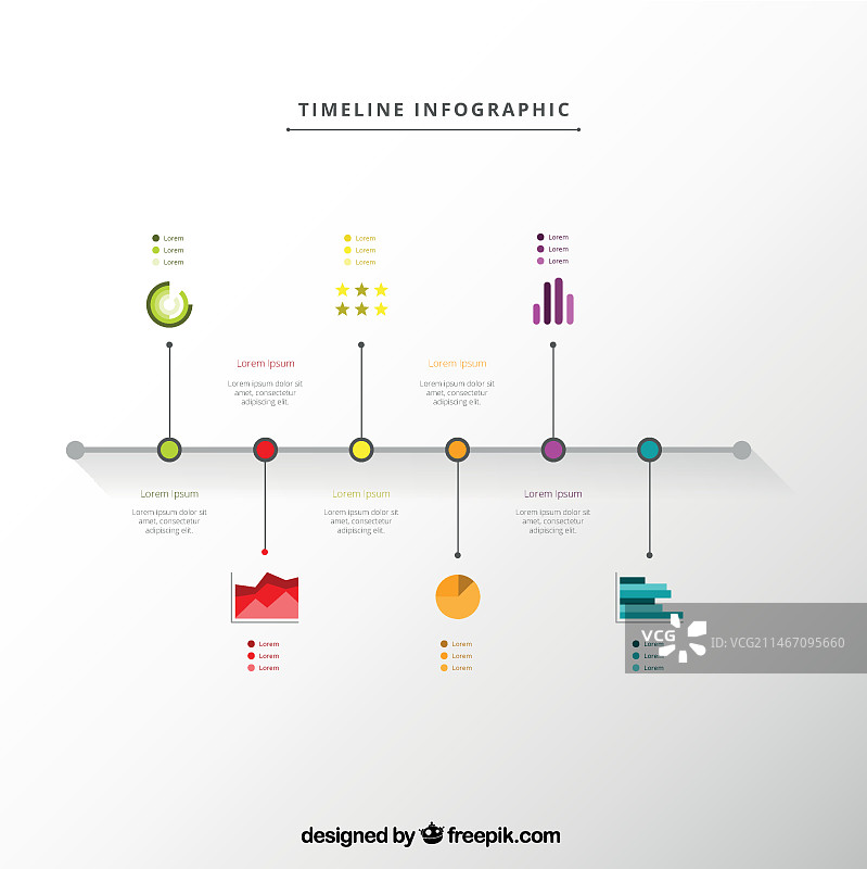 简约风格的时间轴信息图图片素材