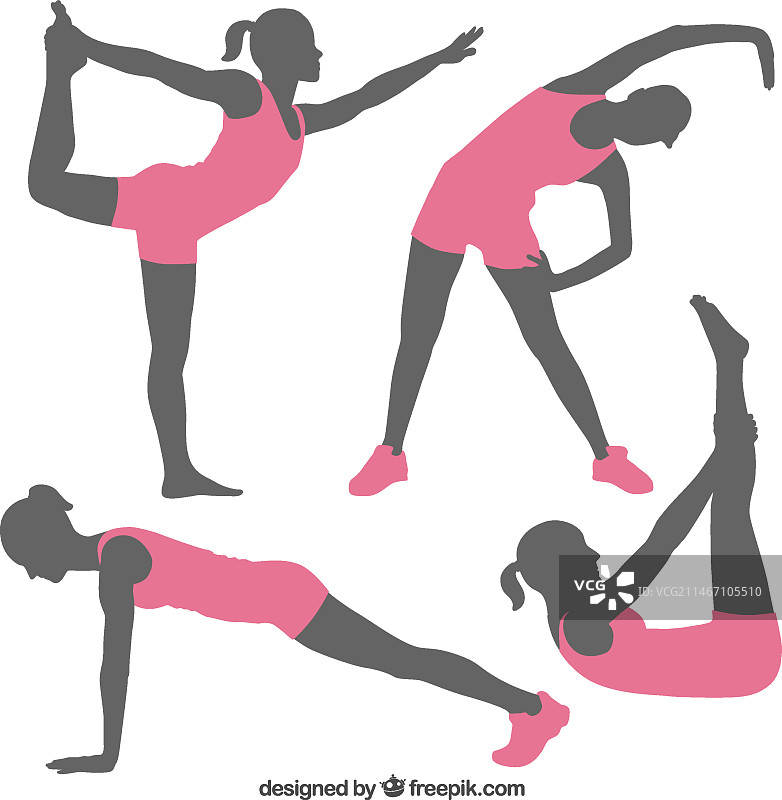 健身姿势剪影图片素材
