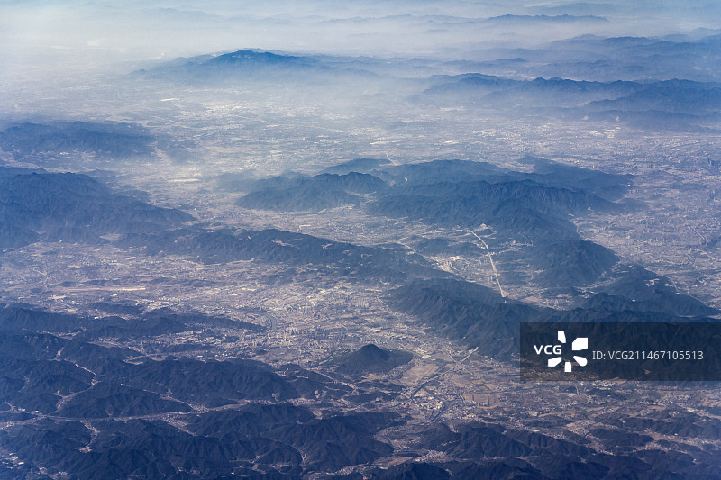 飞机航拍华东山区绿色发展自然风光图片素材