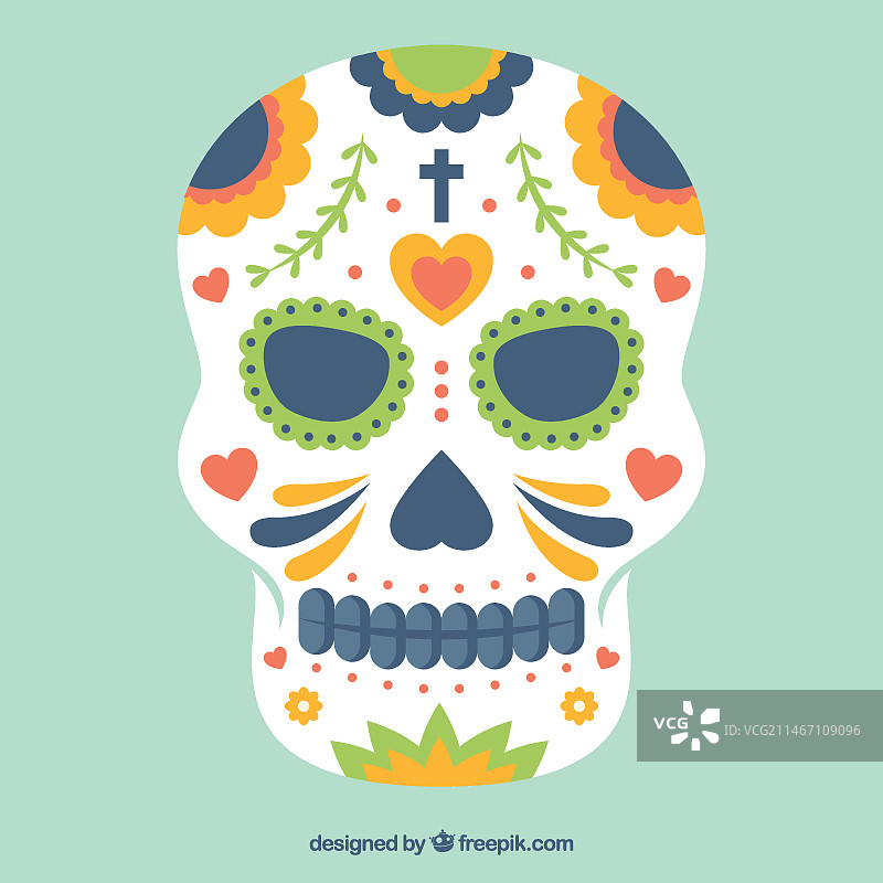 手绘墨西哥骷髅图片素材