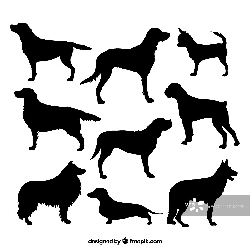 各种狗剪影图片素材