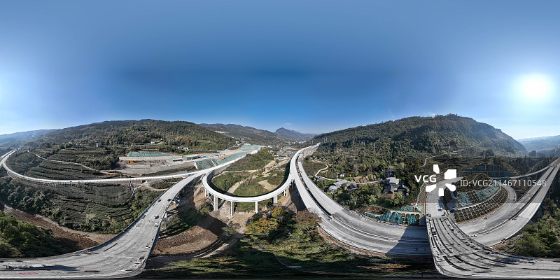 贵州省道真仡佬族苗族自治县，渝湘复线高速武道段洛龙互通风光图片素材