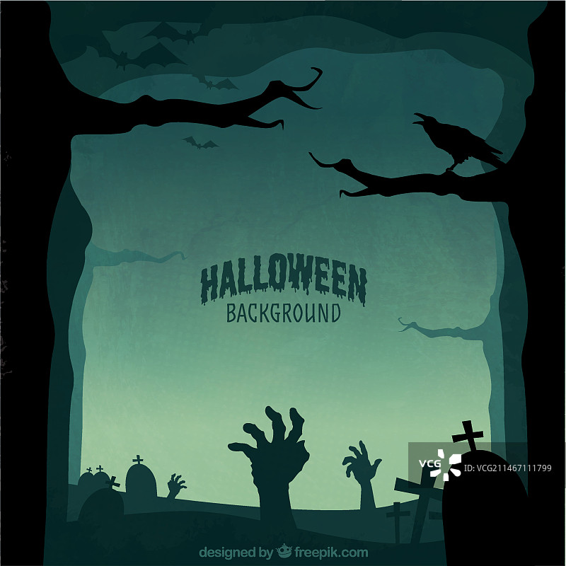 万圣节剪影背景图片素材