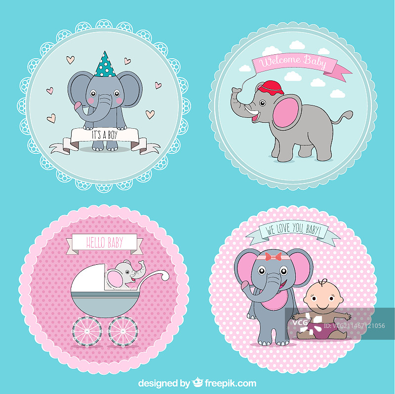 可爱的婴儿派对徽章图片素材