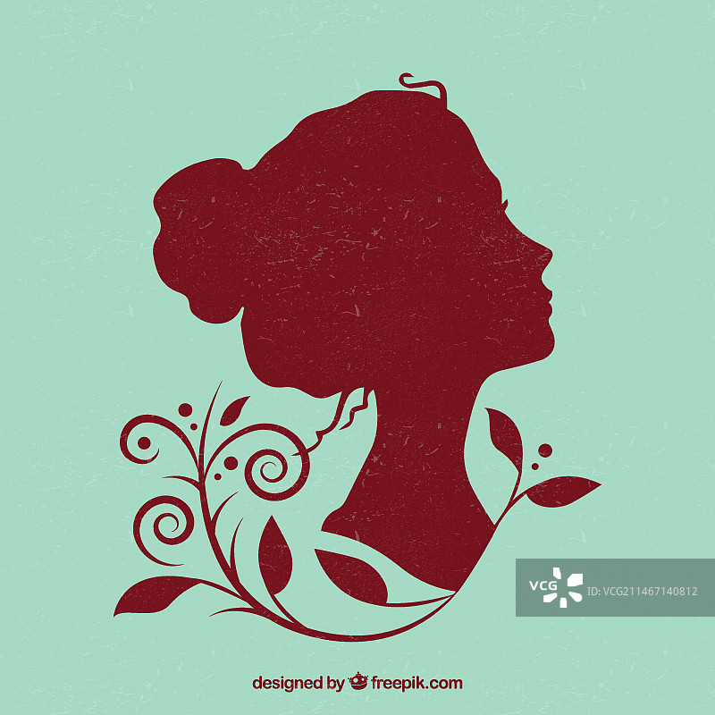 美丽女人剪影图片素材