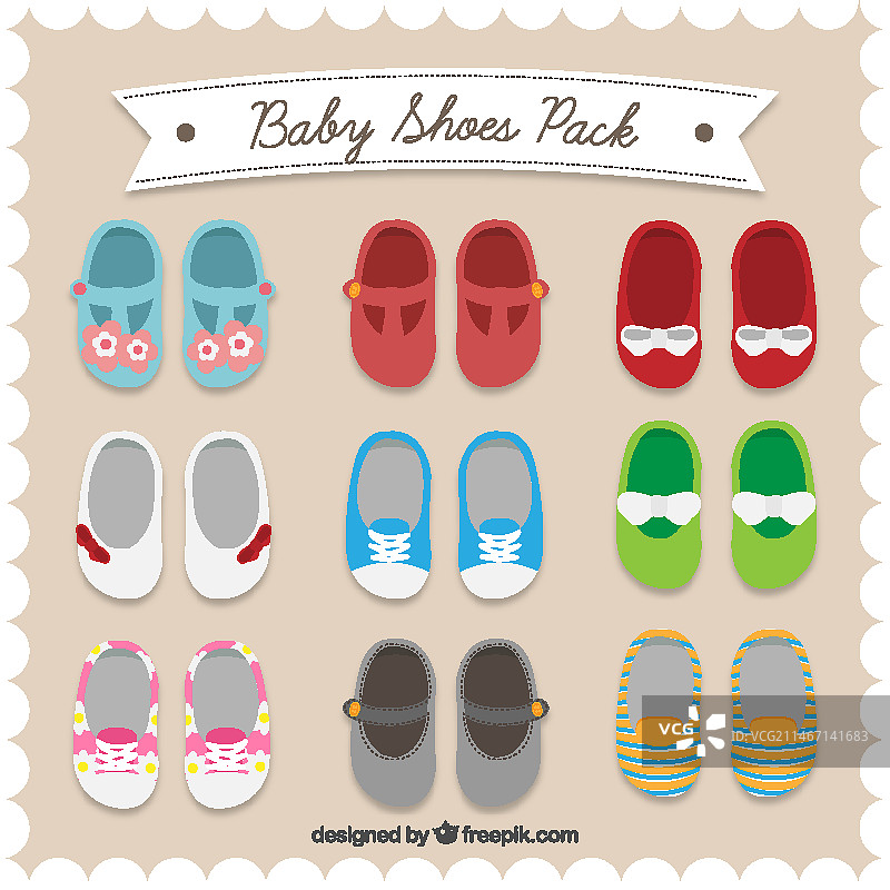 婴儿鞋套装图片素材
