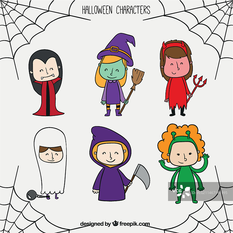 手绘万圣节人物图片素材