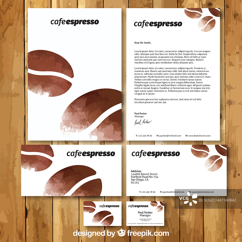 咖啡文具静物图片素材