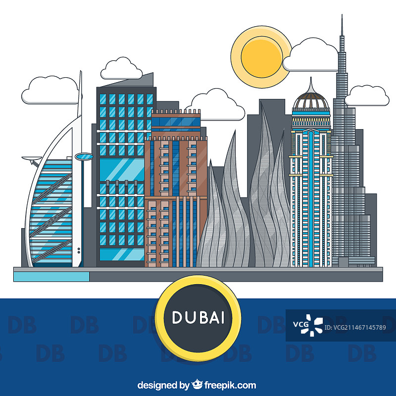 迪拜建筑群图片素材