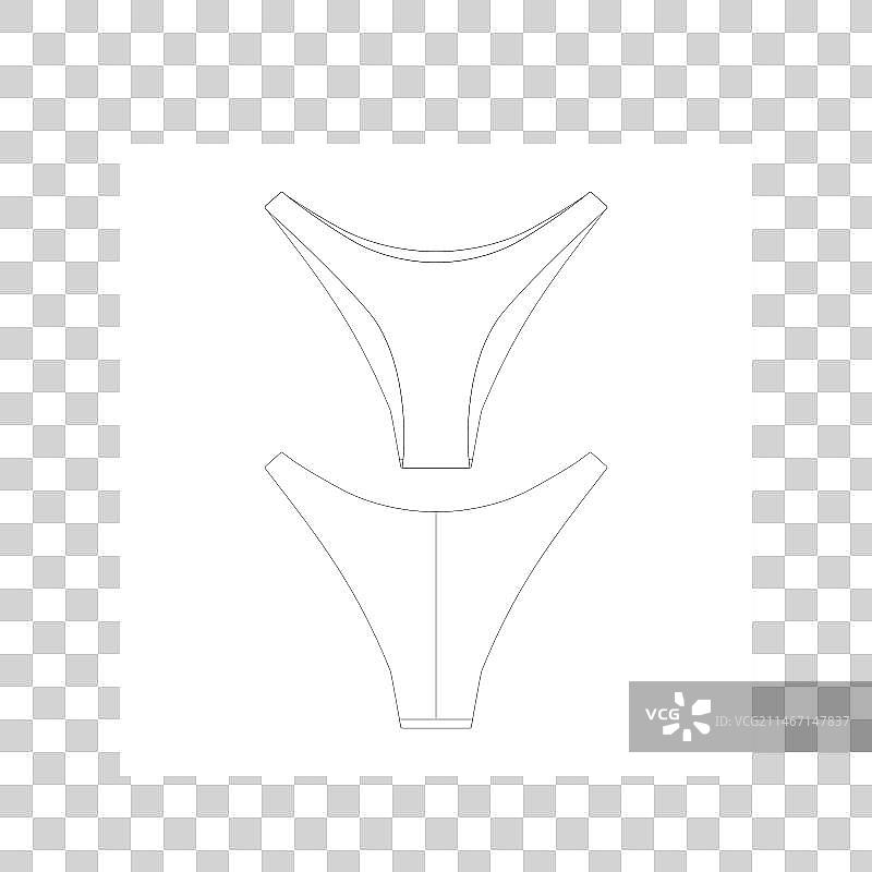 高腰比基尼泳裤扁平设计模板图片素材