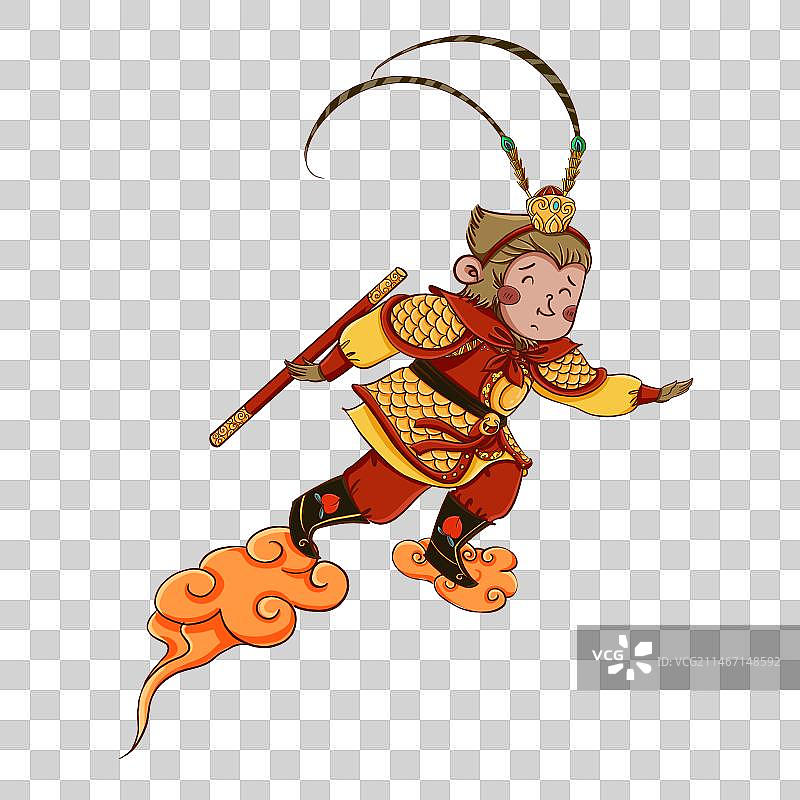 齐天大圣 穿铠甲 手拿金箍棒图片素材