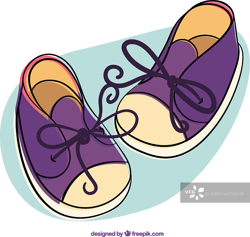 可爱男孩的鞋子插画图片素材