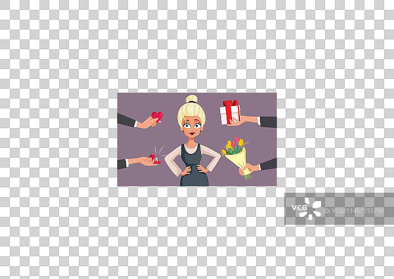 金发时尚女人吸引众人目光图片素材