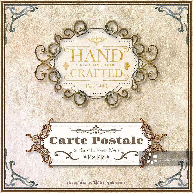 复古手工框架图片素材