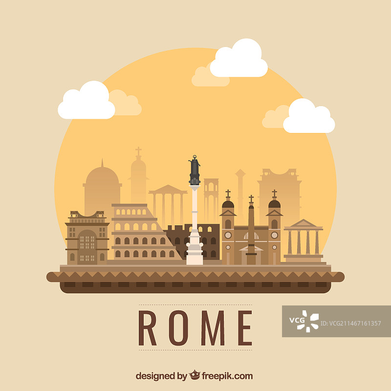 罗马插画图片素材