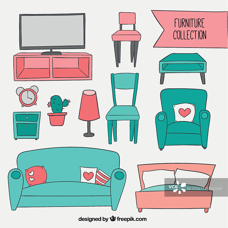手绘家具合集图片素材