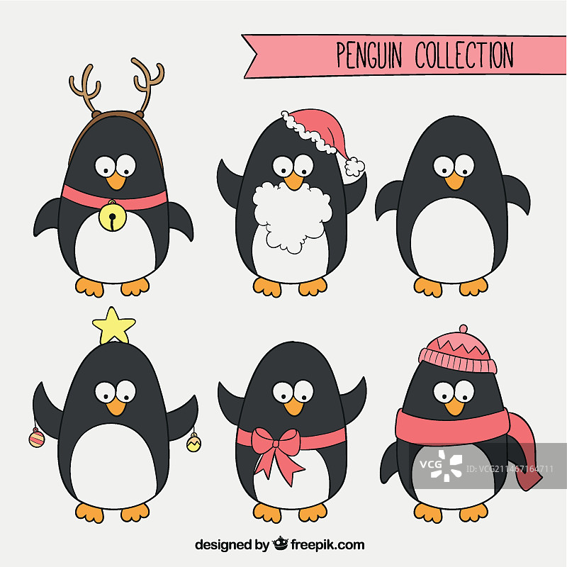 圣诞节企鹅合集图片素材