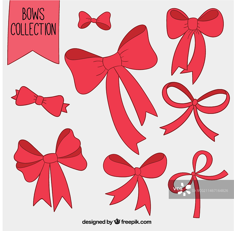 红色蝴蝶结合集图片素材