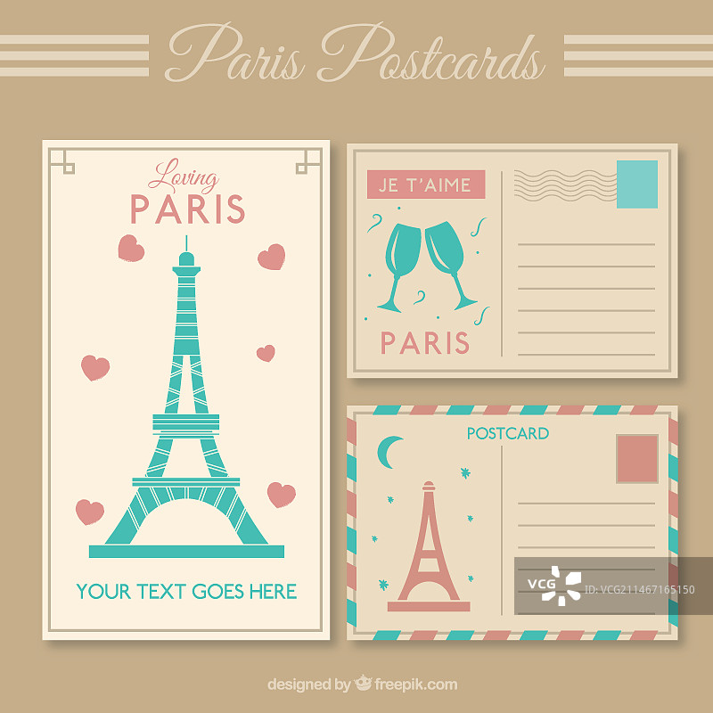 巴黎明信片图片素材