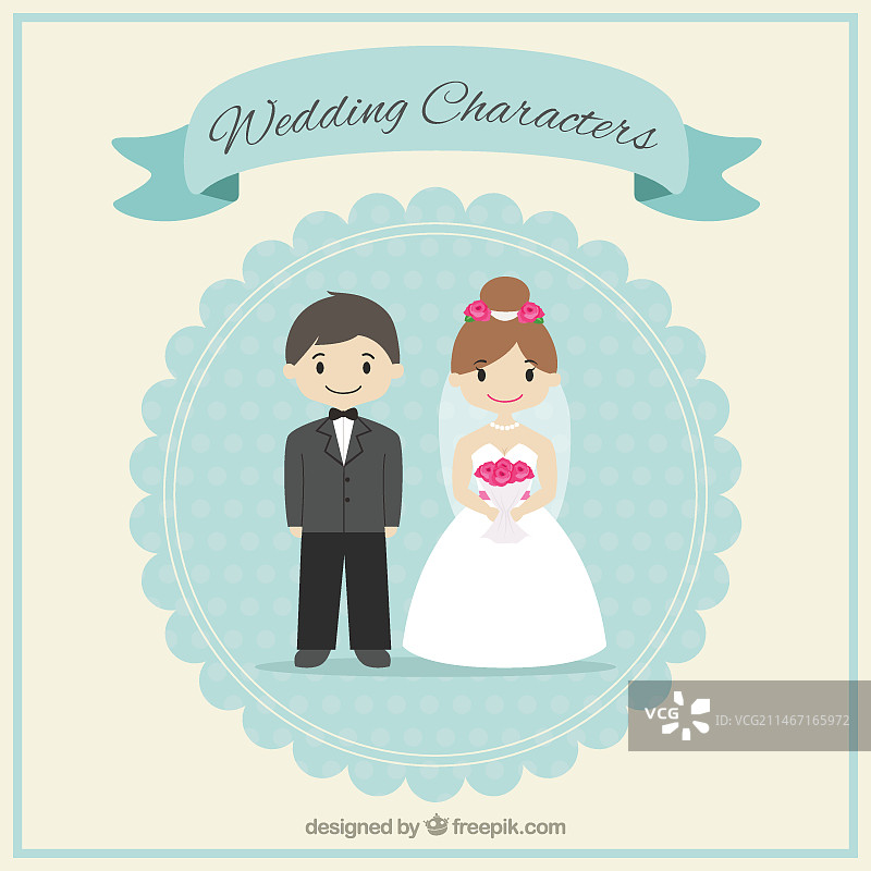 可爱的婚礼人物图片素材