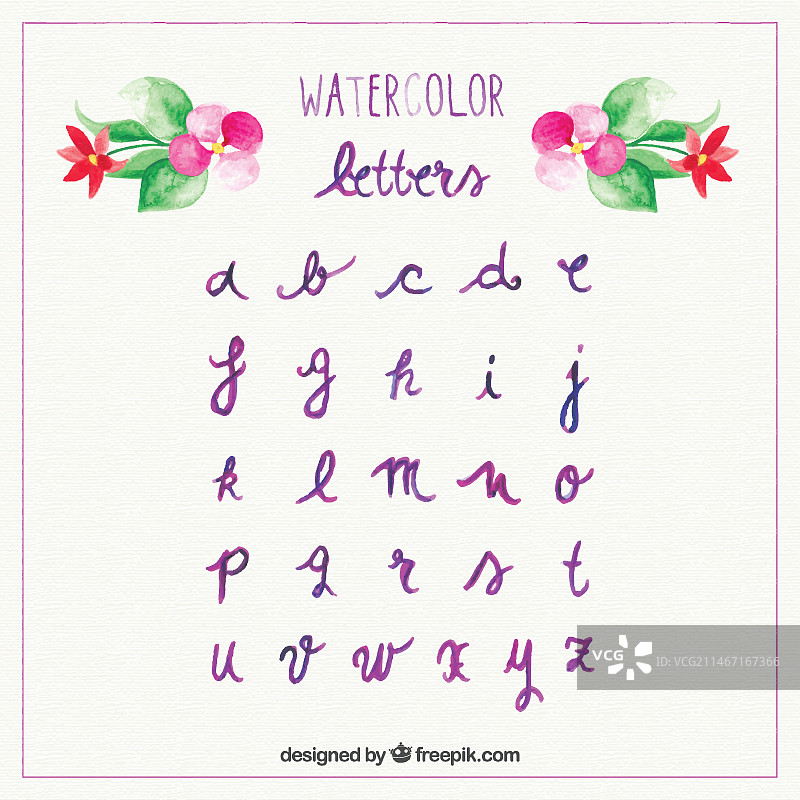 水彩字母图片素材