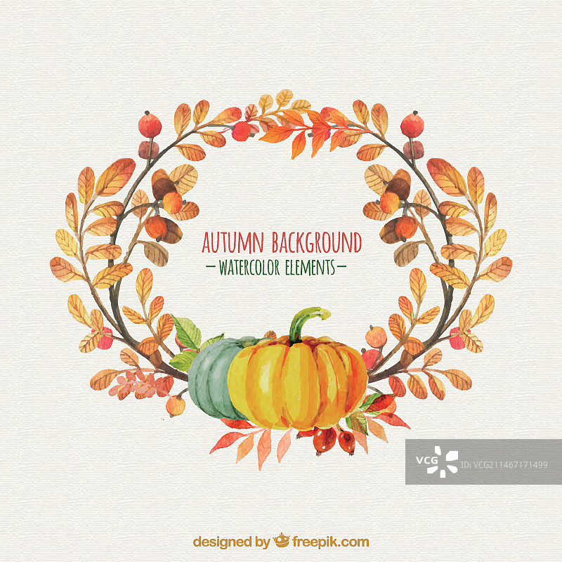 手绘秋季背景图片素材