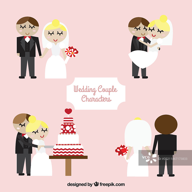 可爱的新婚夫妇角色图片素材