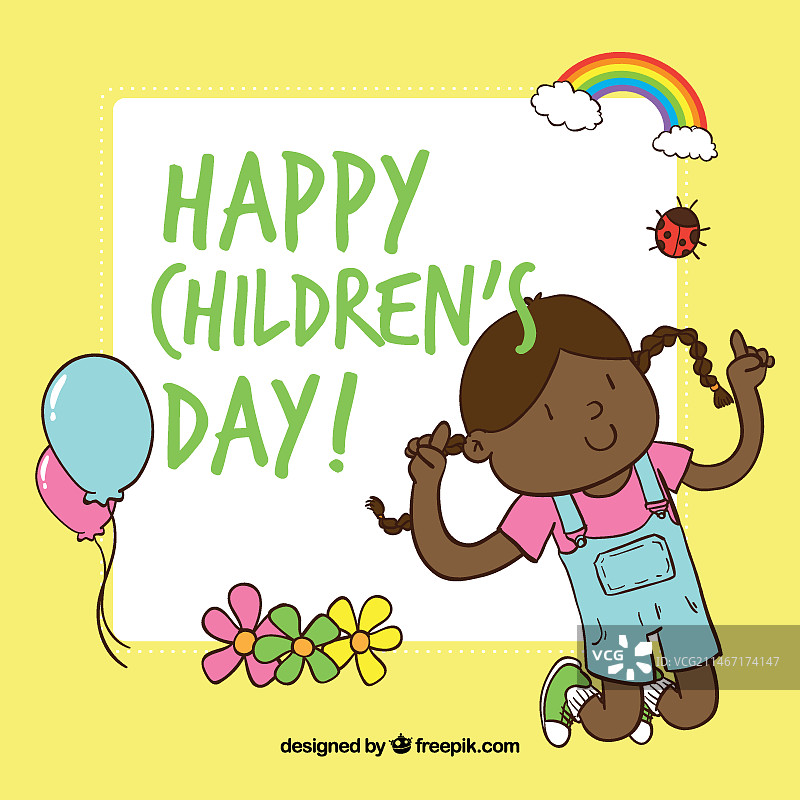 儿童节卡通贺卡图片素材