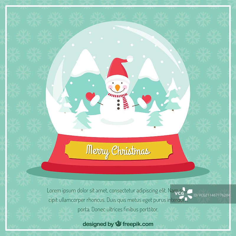 水晶球内的雪人图片素材