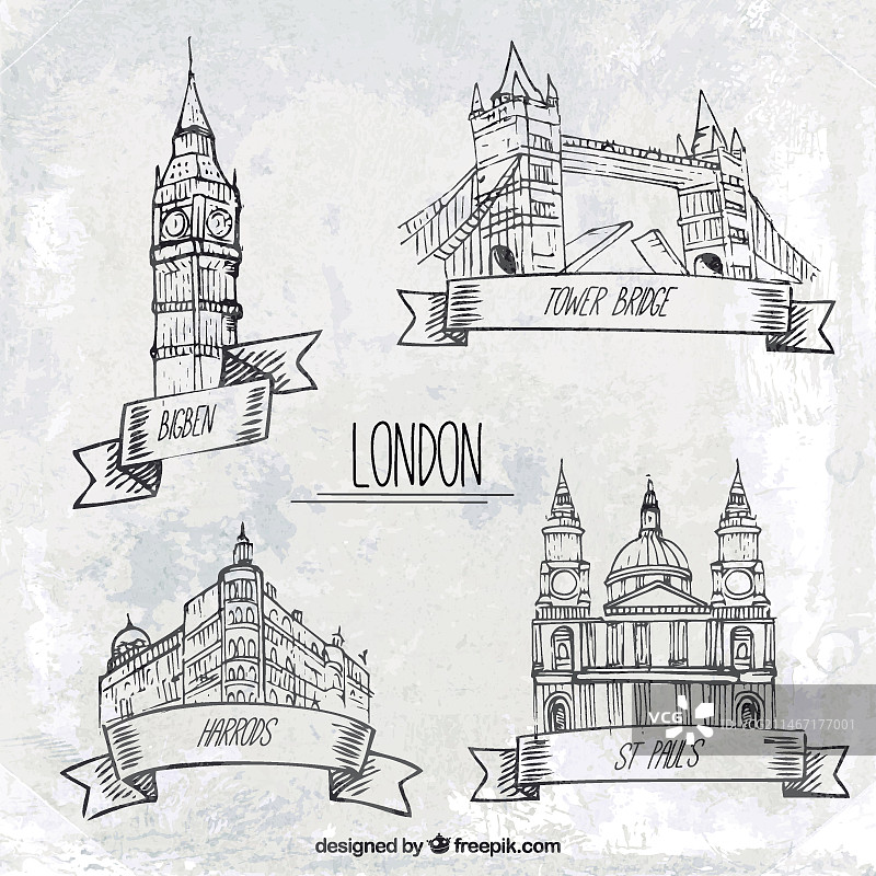 伦敦纪念碑简笔画图片素材