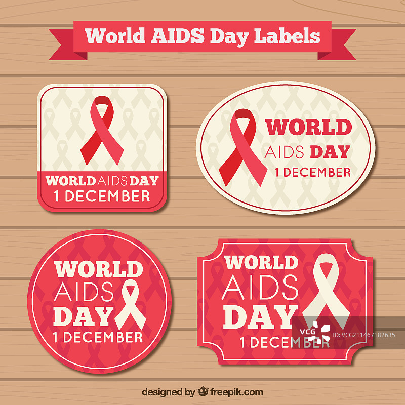 世界艾滋病日标签图片素材