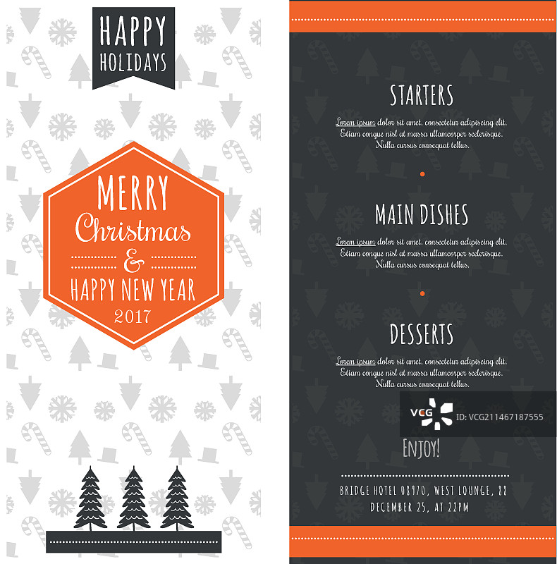 圣诞节新年菜单图片素材