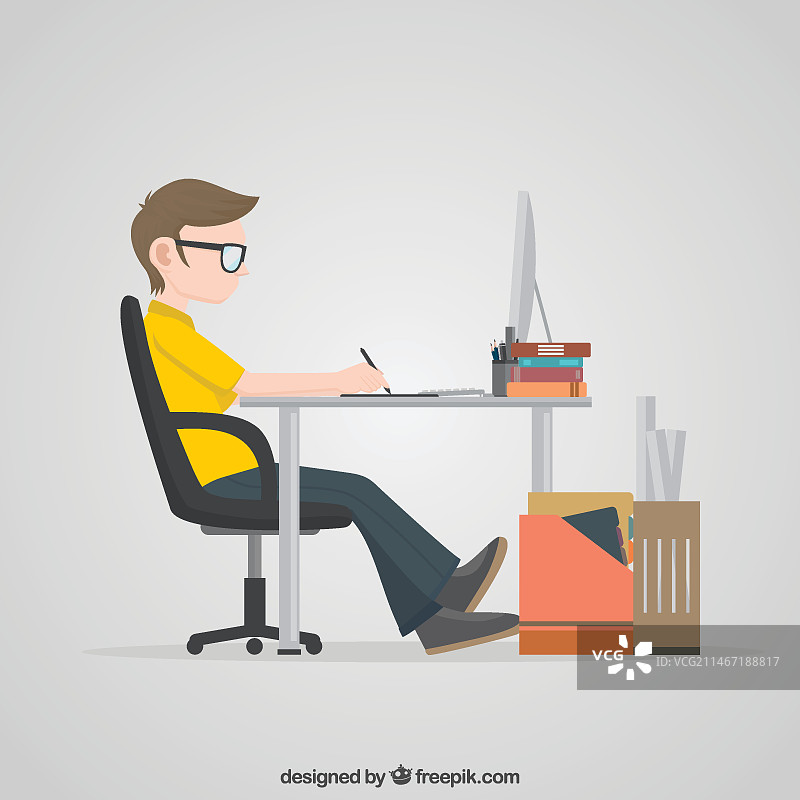 设计师使用电脑工作图片素材