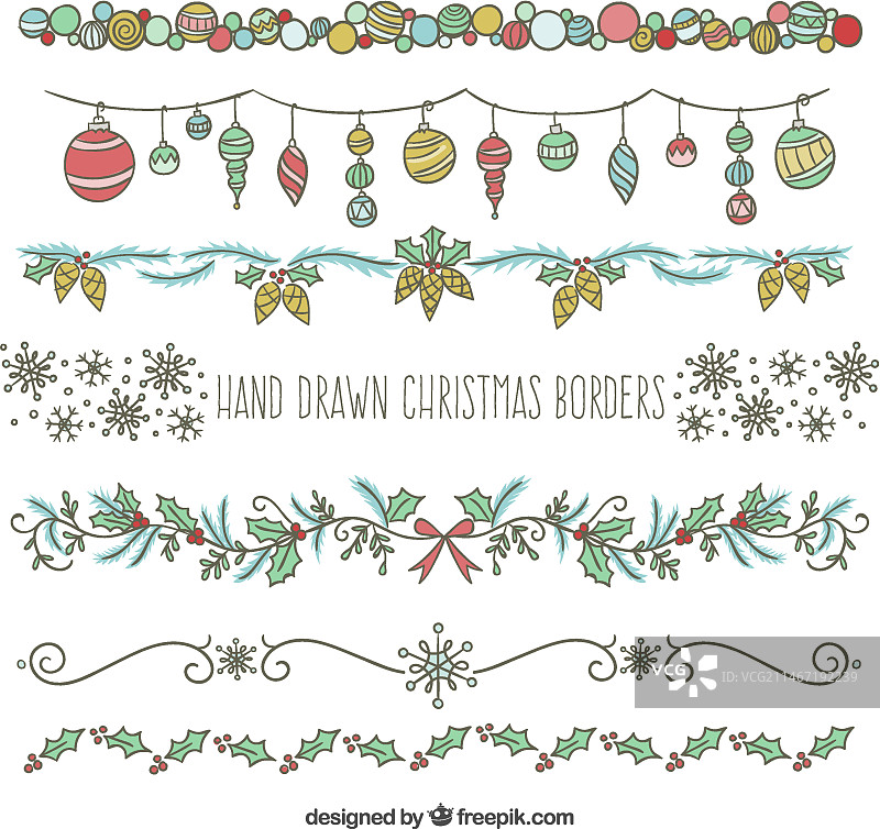 手绘圣诞节边框图片素材
