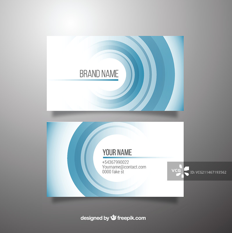 蓝色圆圈名片图片素材