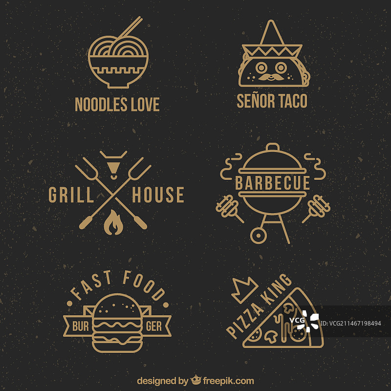 扁平风格的餐厅Logo合集图片素材