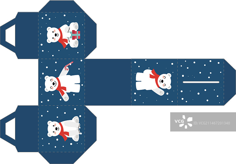 可爱的北极熊包装图片素材