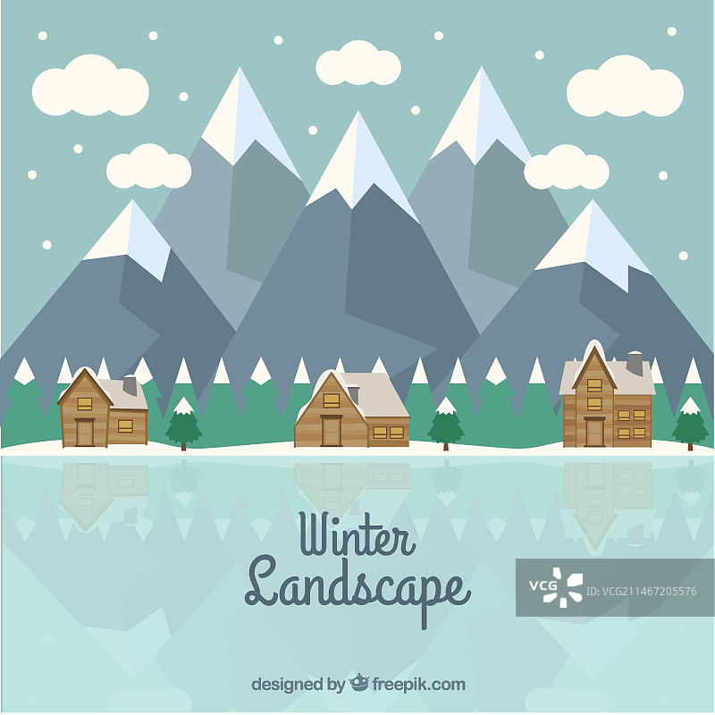 天然冬季景观背景图片素材