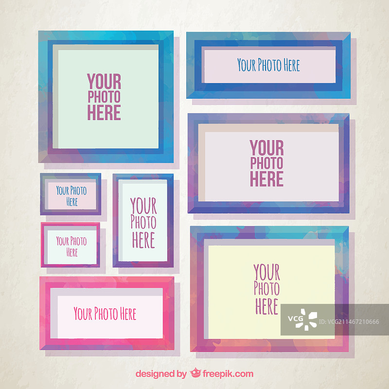 水彩复古相框合集图片素材